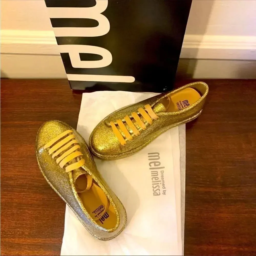 Mini Melissa Girls Mel be Fashion cushioned insole super comfy Sneaker Sz 3 new